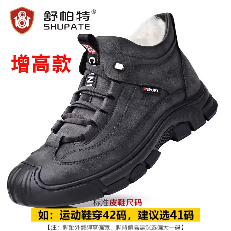 Snow boots 2023 new winter velvet warm Martin boots men's boots genuine leather wool high-top men's shoes cotton shoes