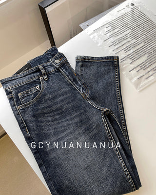 【GCYNUANUANUA】B Entry/Trend/Casual/Elastic/Slim/Korean/Men/Ninety Jeans