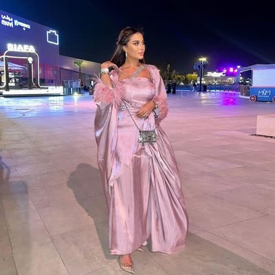 Middle East Arab women's hot diamond three-piece dress Dubai travel long dress long dress women