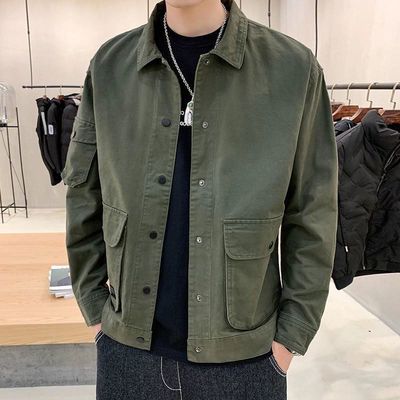 Men's casual clothes spring and autumn jackets men's autumn Korean style trendy work jackets men's 2023 new men's autumn clothes