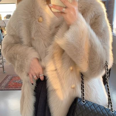 Environmentally friendly imitation fur coat for women in autumn and winter thickened plush toka short fur all-in-one small style top