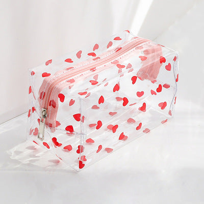 Large-capacity ins Hyuna flower fashion transparent waterproof cosmetic bag female portable girl storage travel wash bag