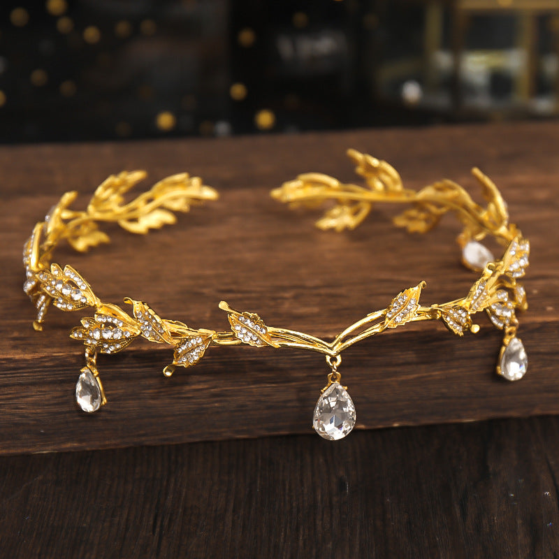 Tuan Ming bride forehead ornament eyebrow pendant rhinestone headband wedding headdress birthday adult ceremony crystal princess crown headdress
