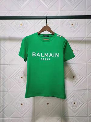 2023 summer boutique short-sleeved Balmain three-dimensional flocking letters casual simple cotton T-shirts for men and women