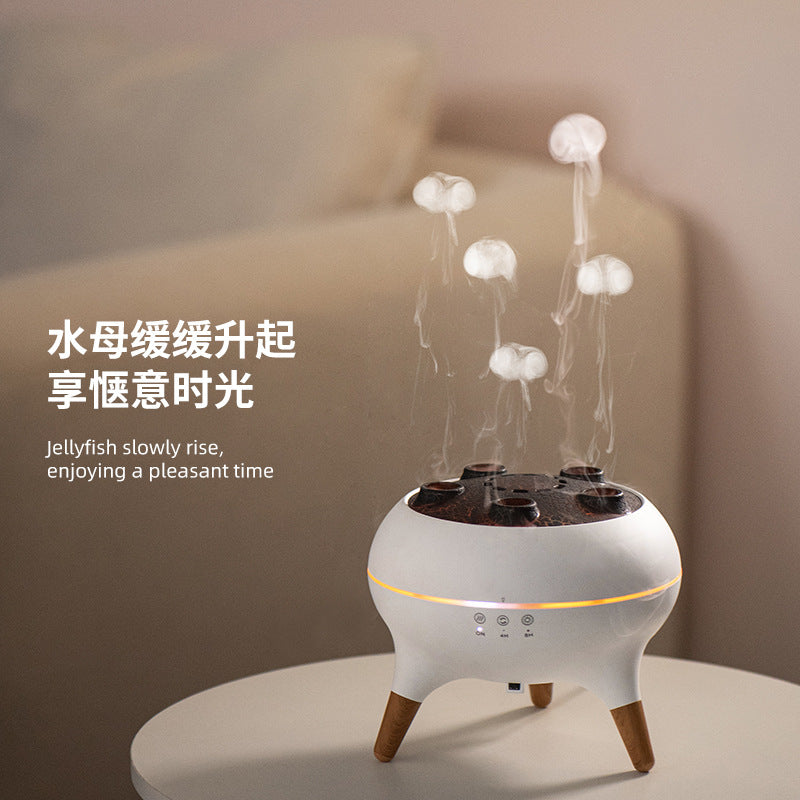Cross-border New Smoke Ring Aromatherapy Machine Ultrasonic Porous Atomization Heavy Mist Colorful Jellyfish Essential Oil Aroma Machine