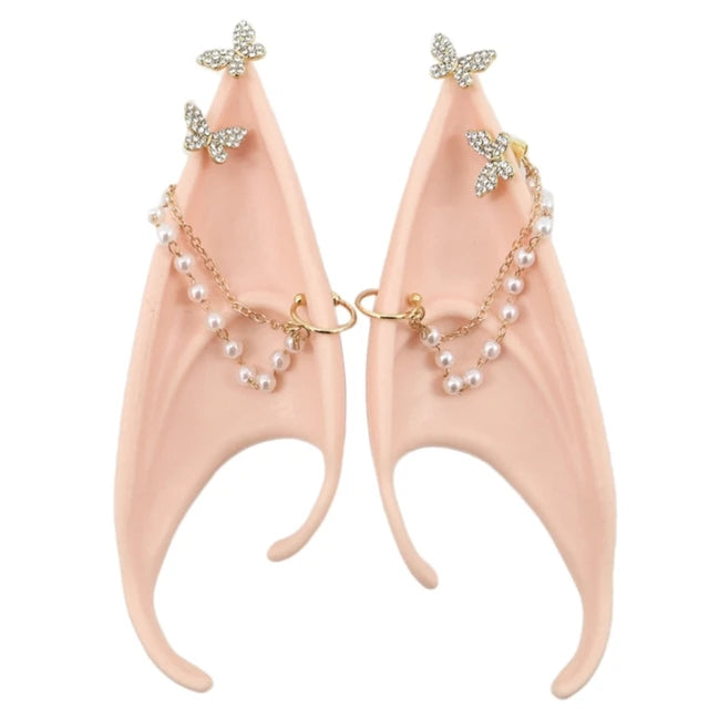 Elf Ears Halloween Cosplay Elf Fairy Pointed Ears with Pearls - Gift