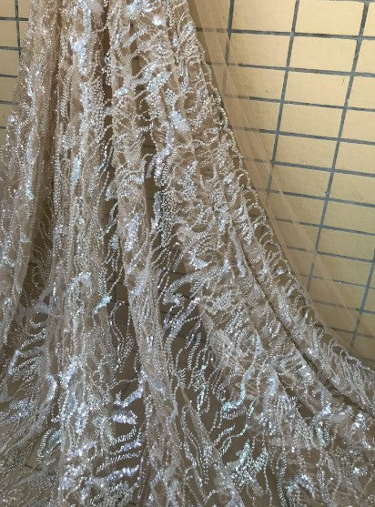 African French Tulle Lace Fabric JIANXI.C-686824 High Quality Beaded Bridal Lace Fabric New Coming french net Fabric