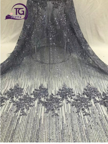 Hot Sale Fashion Design Sinya African French Net Mesh Tulle Embroidery Sequins Beaded Lace Luxury For Party Evening Dresses
