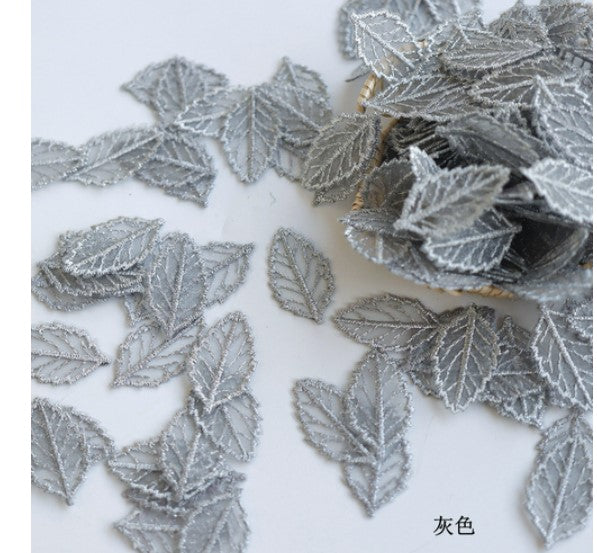 10pcs Golden Sew on Embroidered Leaf Lace Patches for Clothing Leaves Embroidery Applique Para Bags Jeans Sewing Accessories