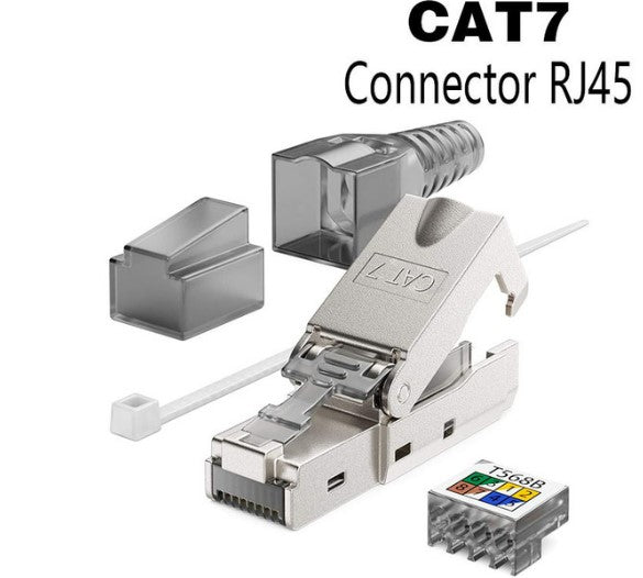 CAT8 STP RJ45 Connector CAT7 CAT6A Reusable Ethernet Termination modular Plug Shielded Modular Zinc alloy Field Termination Plug