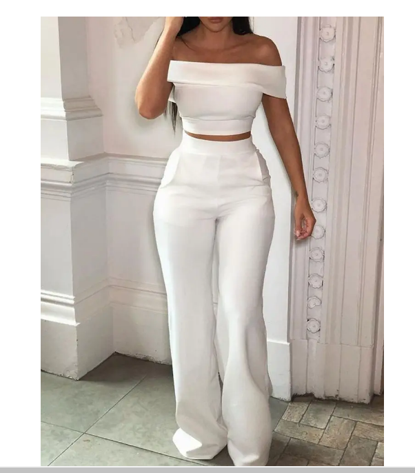 2023 Spring Fashion Two Piece Set Women Casual Solid Slim Short High Waist Long Pants Office Lady Suits Summer Clothes for Women