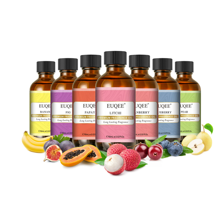 EUQEE 60ml Fruit Fragrance Oils For DIY Soap Candle Making Mango Passion Fruit Cherry Sweet Orange Pineapple Banana Aroma Oils