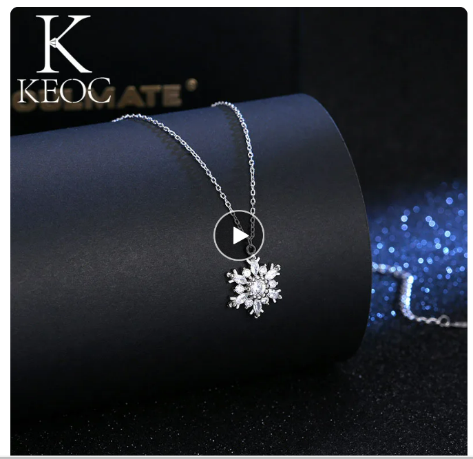 Keoc Luxury Snowflake Shape Womens Necklaces Christmas 2021 Fashion Women Bead Jewelry Personalized Gift Gifts for Women LY40102