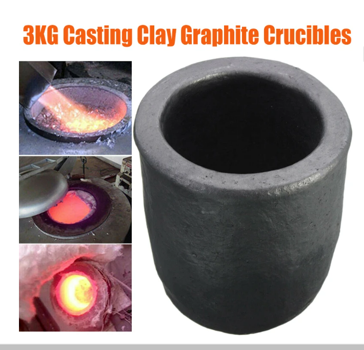 New 3KG Casting Clay Graphite Crucible Refining Melting Aluminium Brass Copper