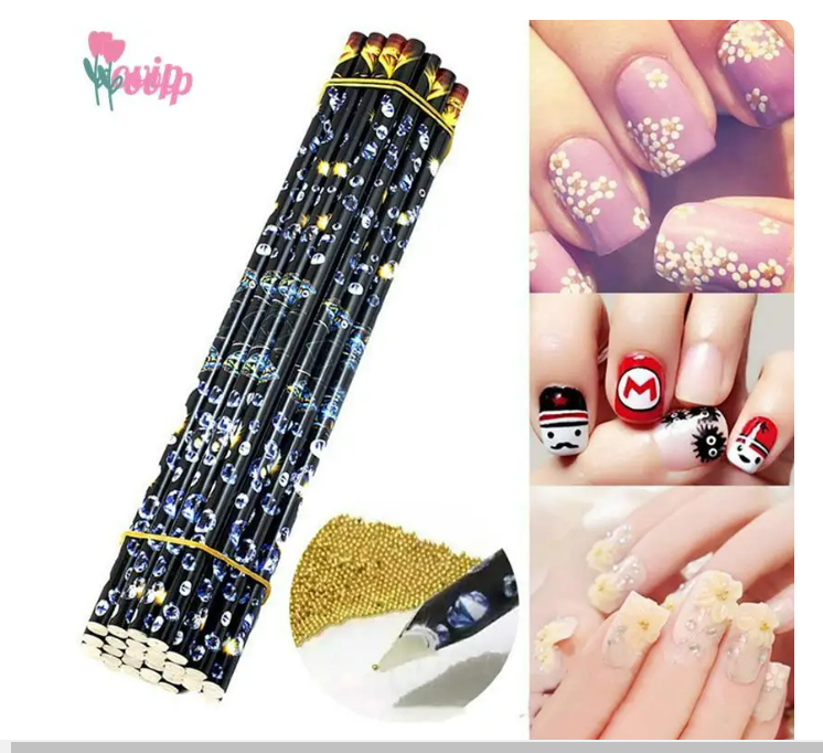 1 Pcs Nail Art Dotting Pencil Rhinestone Crystal Pick Up Wax Pen Beads Gems Picker Manicure Salon Decoration Tools