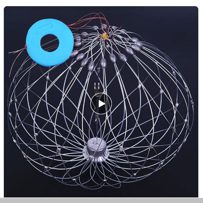 Fish Traper Wire Machine Fish Baskets Automatic Open Closing Crab Fishing Traps Steel Wire Coll ...