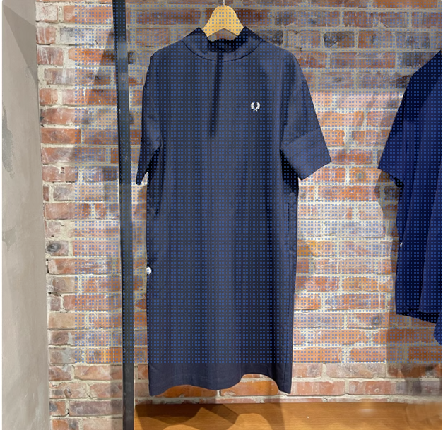 FP wheat ear 2025 summer new small label embroidered short-sleeved dress loose striped half-high collar temperament mid-length skirt for women