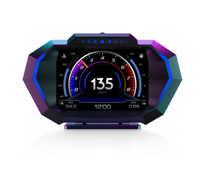 HUD OBD2 GPS Dual System Digital Water Oil Temp Turbo Press Car Head Up Display With Security Alarm Inclinometer Car Accessory