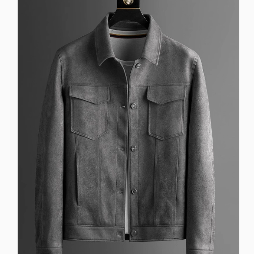 High-end texture, light luxury, high quality, comfortable elastic suede jacket, spring and autumn men's lapel casual jacket