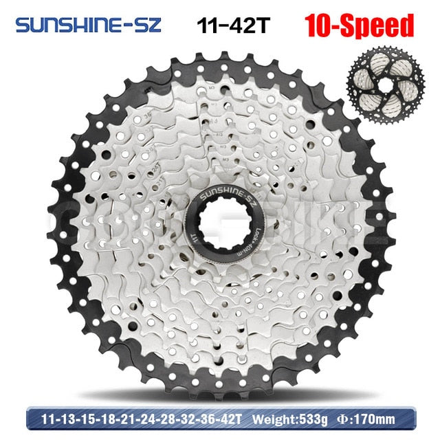 Sunshine Mountain Bike 9 10 11 12 Speed Velocidade Bicycle Cassette MTB Freewheel Sprocket 36T 40T 42T 46T 50T 52T for SHIMANO