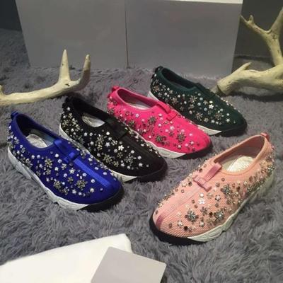 Early spring small pepper with the same style of hand-embroidered beaded sports and leisure shoes mesh sequins flat running shoes all-match women's shoes