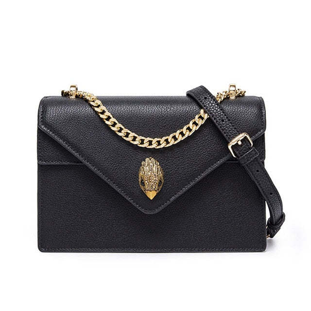 UK Kurt G Women's Bag Chain Messenger Shoulder Bag Trend Fashion Brand Design Eagle Head Leather Small Square Bags