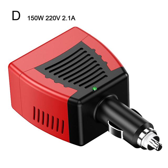 Universal Car Inverter 75w 12v To 220v/110v Ac Cigarette Power Supply Usb Charger Adapter Lighter Port Inverter With 0.5 X5f4