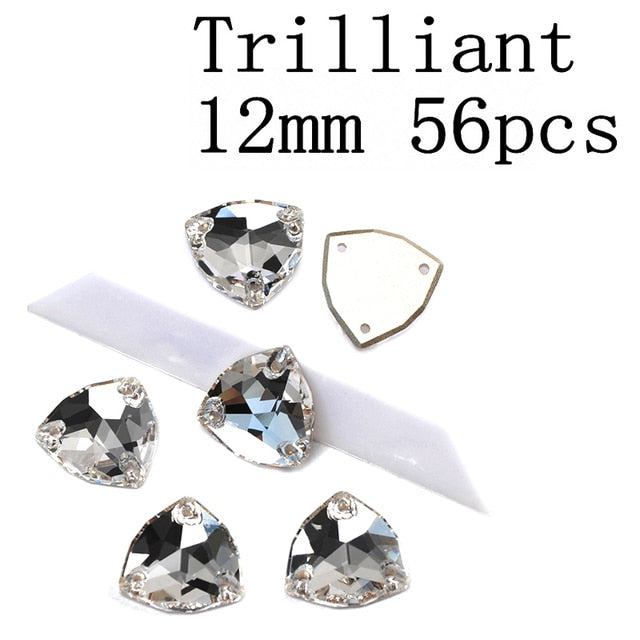 Wholesale Strass Sewing Accessories Crystal K9 Glass Sew On Rhinestone Glitter Different Shapes Rhinestones For Clothes Garment