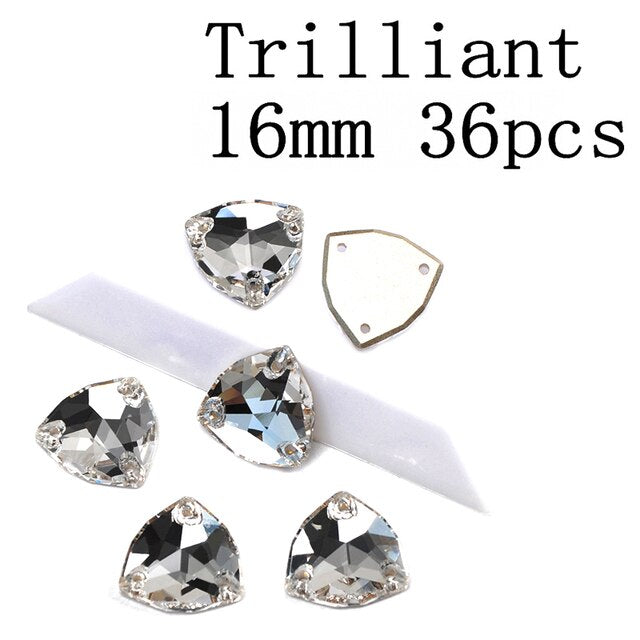 Wholesale Strass Sewing Accessories Crystal K9 Glass Sew On Rhinestone Glitter Different Shapes Rhinestones For Clothes Garment