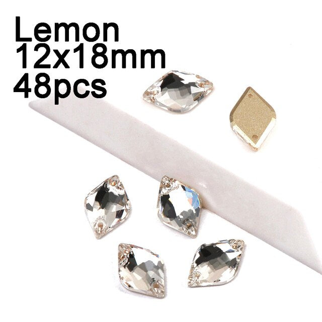 Wholesale Strass Sewing Accessories Crystal K9 Glass Sew On Rhinestone Glitter Different Shapes Rhinestones For Clothes Garment