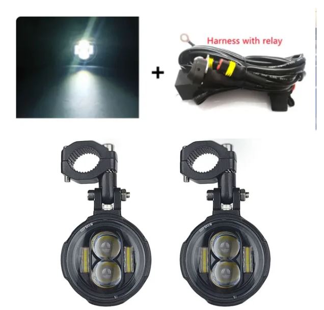 Universal Car Motorcycle Headlight Fog light Moto LED Auxiliary Fog Light Assembly Driving Lamp Motorbike Spotlight Headlamp.