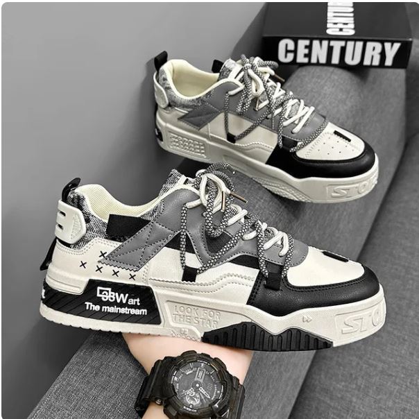 Korean Version Men Casual Shoes Spring 2024 New Fashion Versatile Thick Sole Comfortable Board Shoes Outdoor Travel Sports Shoes