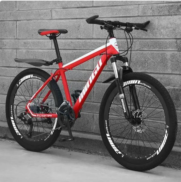 24/26 Inches Bicycle Mountain Bike 21/24/27 Speed Shock Absorbing Front And Rear Dual Disc Brake High Carbon Steel Frame