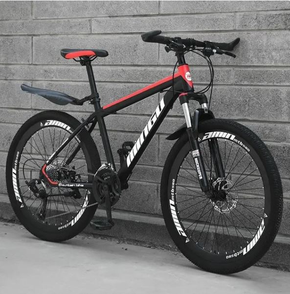 24/26 Inches Bicycle Mountain Bike 21/24/27 Speed Shock Absorbing Front And Rear Dual Disc Brake High Carbon Steel Frame