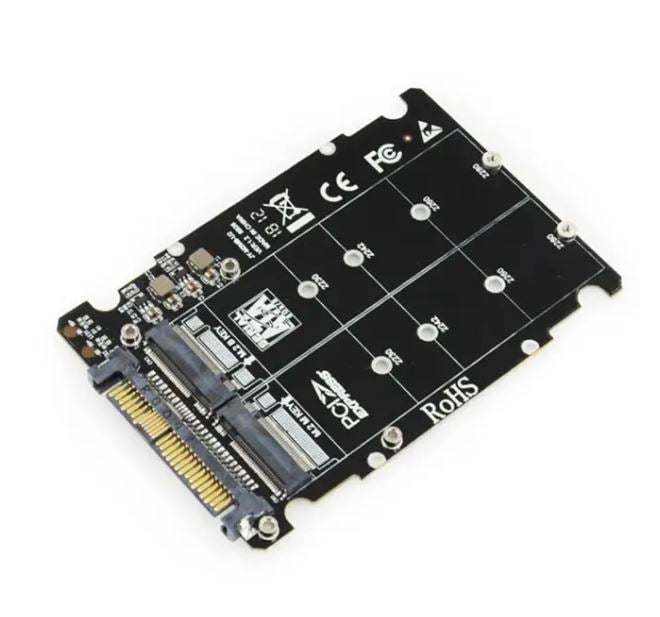 M.2 SSD to U2 Adapter 2 in 1 M2 NVMe SATA-Bus NGFF SSD to PCI-e U.2 SFF-8639 PCIe M2 Adapter Converter for Desktop Computers