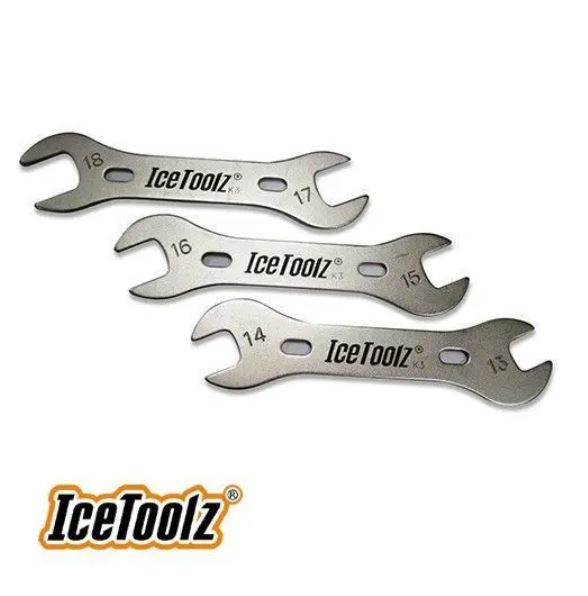 IceToolz 37X3 Cr-Mo Steel 37A1-37B1-37C1 Cone Wrenches Hub Cone Wrench Set 13-14-15-16-17-18mm Bike Repair Spanner Tool set