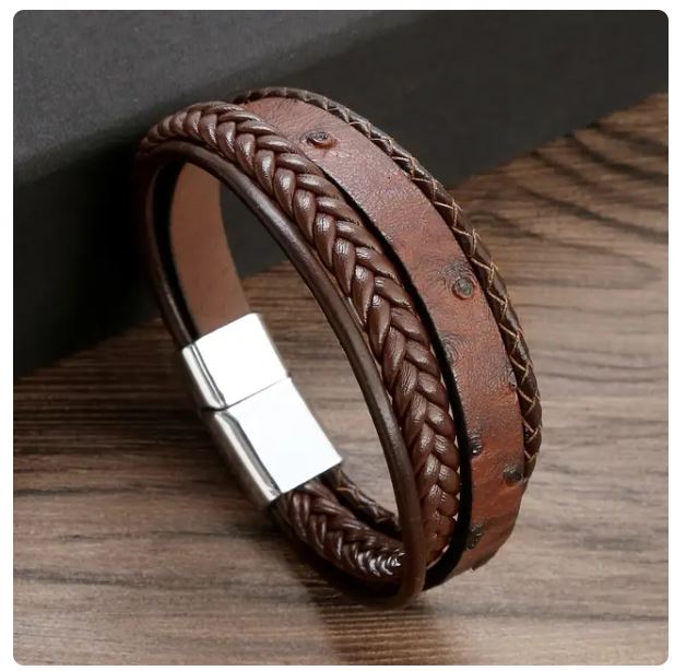 New Design Multilayer Hand Woven Genuine Leather Bracelets And Bracelets Men'S Alloy Fashion Bracelet Gifts