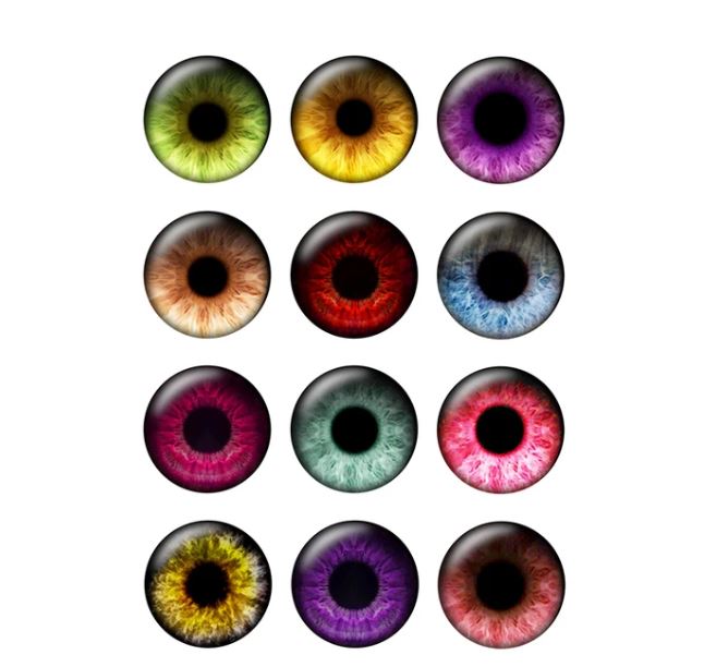 12 Pairs Doll Pupil Eyes Chips 14mm Super Thin Glass Eye for Blythe Doll DIY Jewelry Making Supplies Bulk Items Wholesale H210