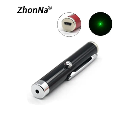 Green Dot Laser Pointer Long-Distance Strong Light Irradiation Stylus Charge Teaching Laser Pen Metal Material Funny Cat Toy