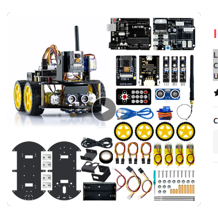 LAFVIN Robot Starter Kit for Arduino Project with ESP32 Camera WIFI Intelligent and Educational Robotic Car Kit for UNO R3