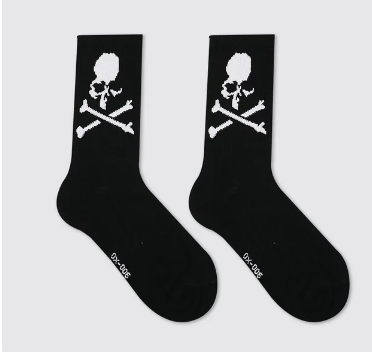 Punk Unisex Men Women Hip Hop Skateboard Skull Skeleton Personality Street Sports Low Tube Cotton Goth Socks