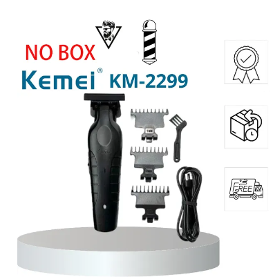 Kemei 2299 Barber Cordless Hair Trimmer 0mm Zero Gapped Carving Clipper Detailer Professional Electric Finish Cutting Machine