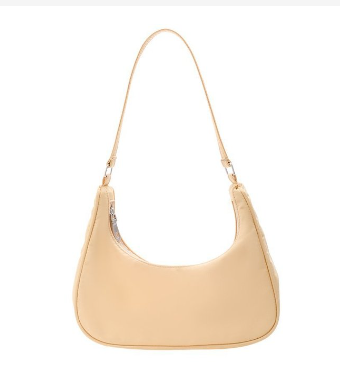 Women Pure Color Shoulder Bags 2022 Women Trend Underarm Bags Casual Nylon Ladies Zipper Small Purse Top-handle Handbag