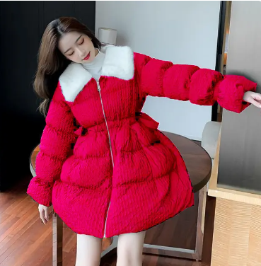 Winter Women's Cold Coat Parkas Super Hot Coats Jackets Waist Padded Jacket Fur Collar Cheap Wholesale Women Clothes Fashion