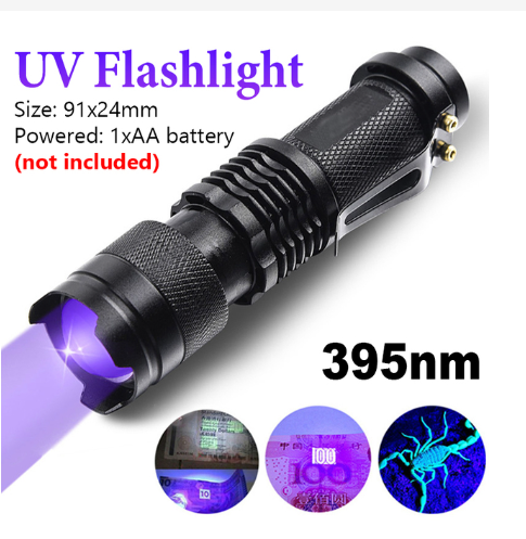 UV Flashlight Black Light Powerful Small Blacklight Flashlight UV Light Mini Black Light Flashlight Detector Light for Pet Urine