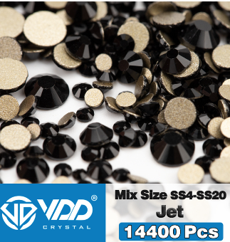 VDD 14400Pcs Wholesale SS4-SS20 Mix Size Glass Rhinestones Crystal Non HotFix Gold FlatBack Stones For DIY Nail Art Accessories