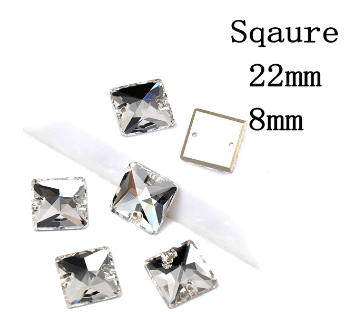 Rivoli Drop Sew On Crystal Clear Strass DIY 2 Holes Mirror Rhinestone Glass Sewing Stone Sew Textil Rhinestones For Garment