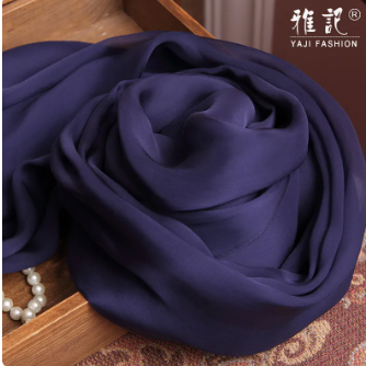 Dark blue 100% Real Silk Scarf Women Natural Silk Scarf soft Elegant Long Lady Shawls Wraps for Ladies Solid Foulard Femme