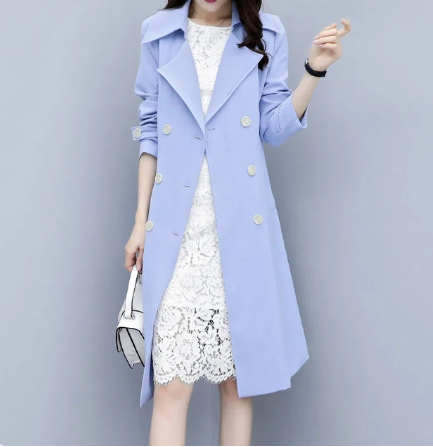 2023 New Casual Thin Trench Coat Women Outwear Mid Long Slim Windproof Coat Spring Female Windbreaker Coat Gabardina Mujer M-3XL