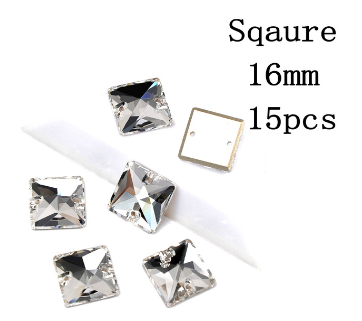 Rivoli Drop Sew On Crystal Clear Strass DIY 2 Holes Mirror Rhinestone Glass Sewing Stone Sew Textil Rhinestones For Garment